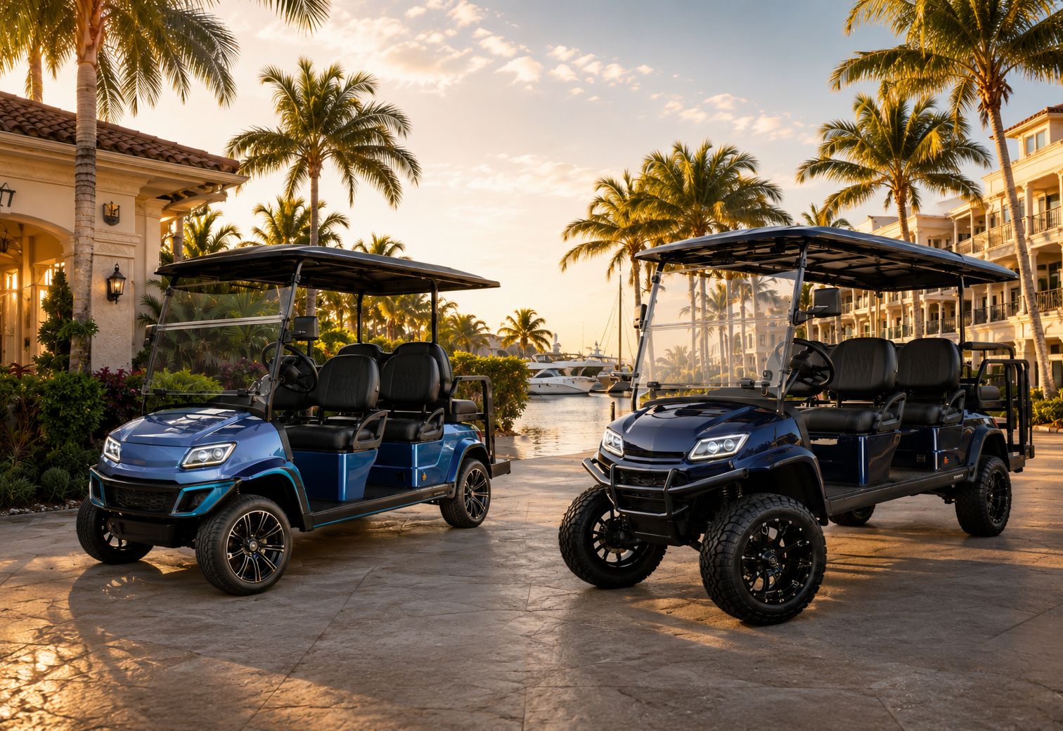 Electric and gas South Florida golf cart rental options