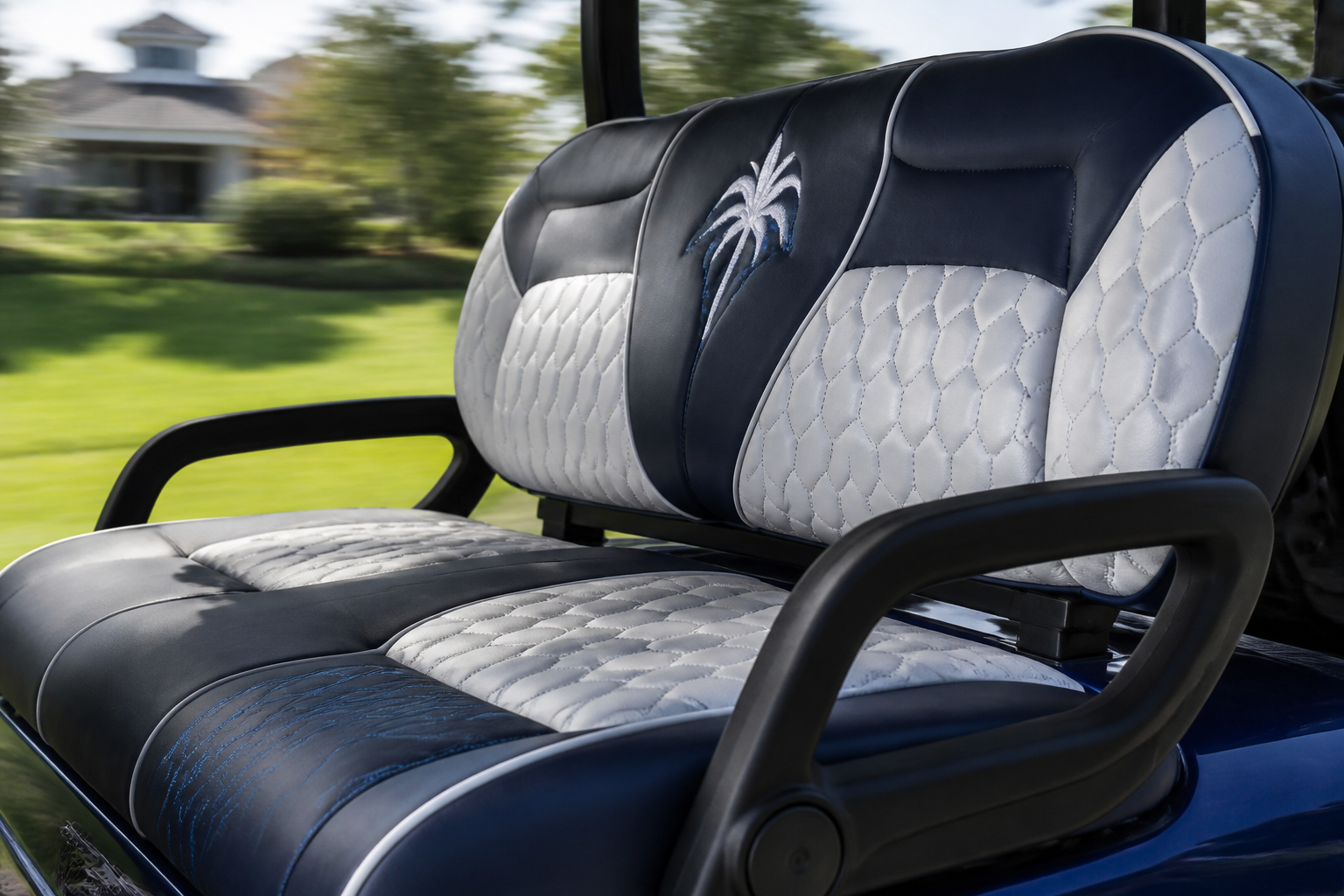 Custom Luxury Golf Cart Seating with ergonomic design