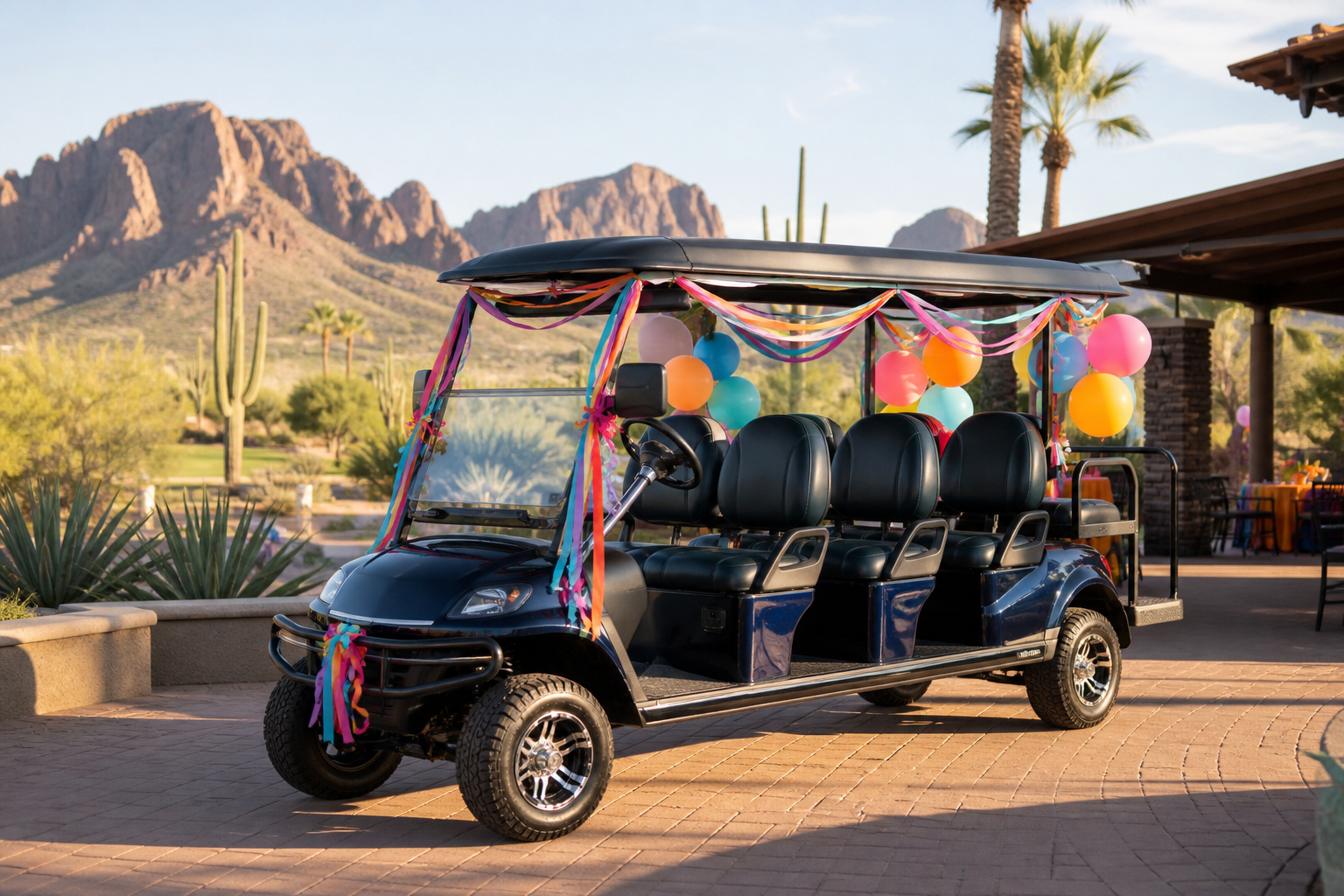 Golf Cart Rental for Parties at a vibrant Phoenix outdoor event