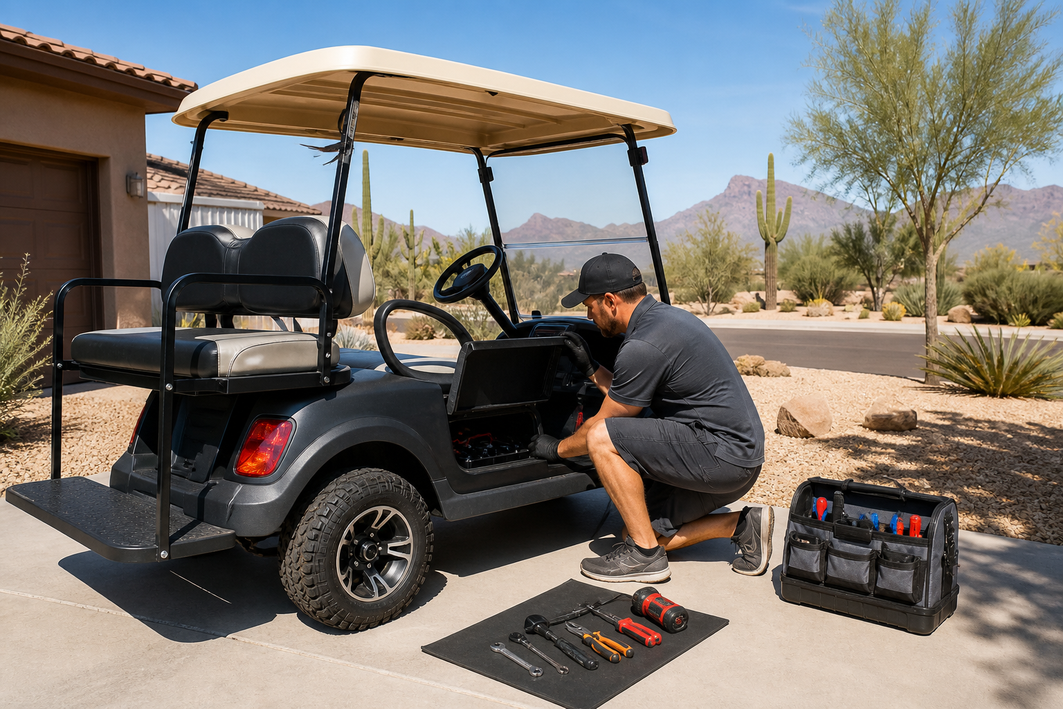 On-Site Golf Cart Service in Phoenix for convenient repairs.