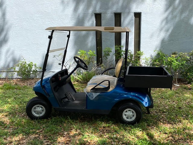 EZGO TXT Maintenance Golf Cart Blue for Sale - Image 4