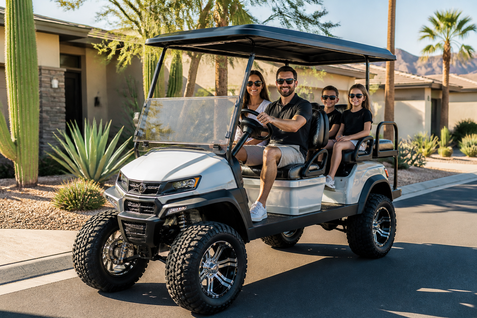PHOENIX GOLF CAR SUPERSTORE technician performing maintenance, a key consideration for Golf Cart Lease vs Buy decisions.