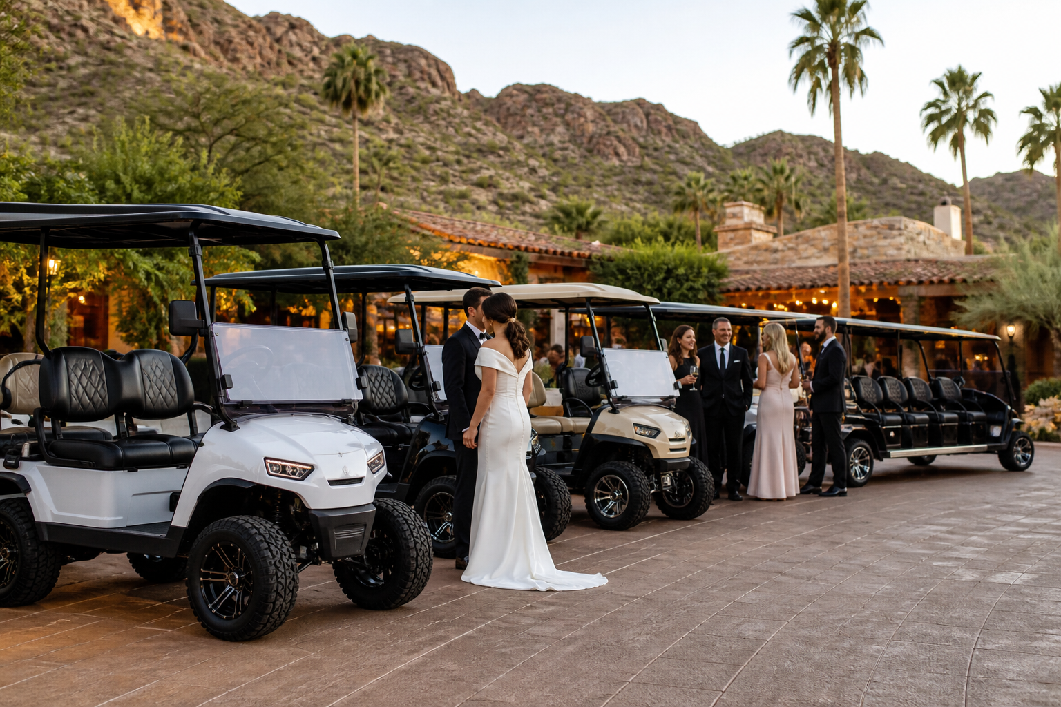 Professional Wedding Golf Cart Rentals service in Phoenix.